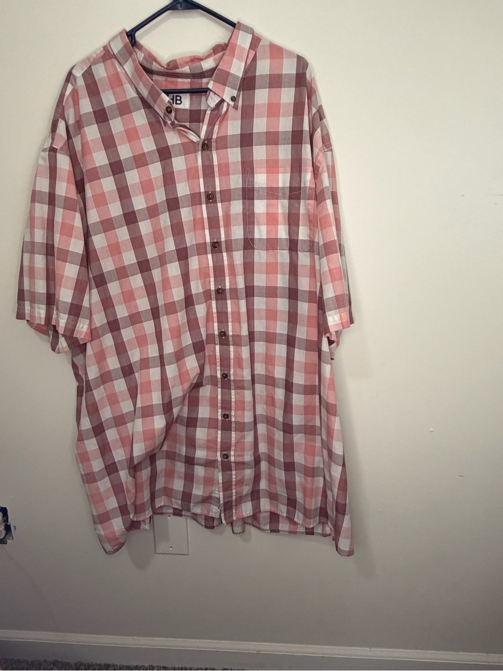 Harbor Bay Pink & White Check Short-Sleeve Button-Down